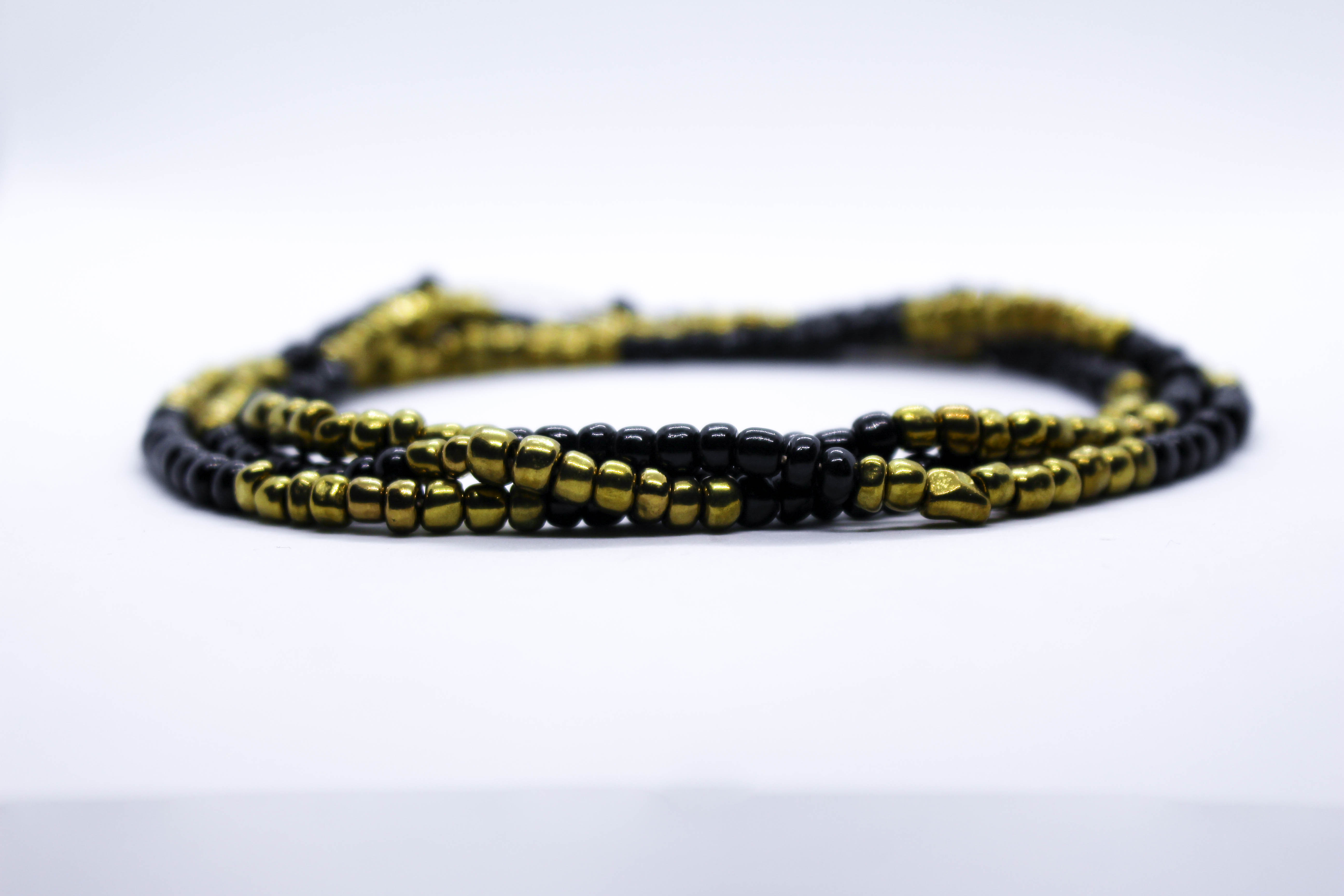 Black and Gold Permanent Waist Beads | RockYourLocs