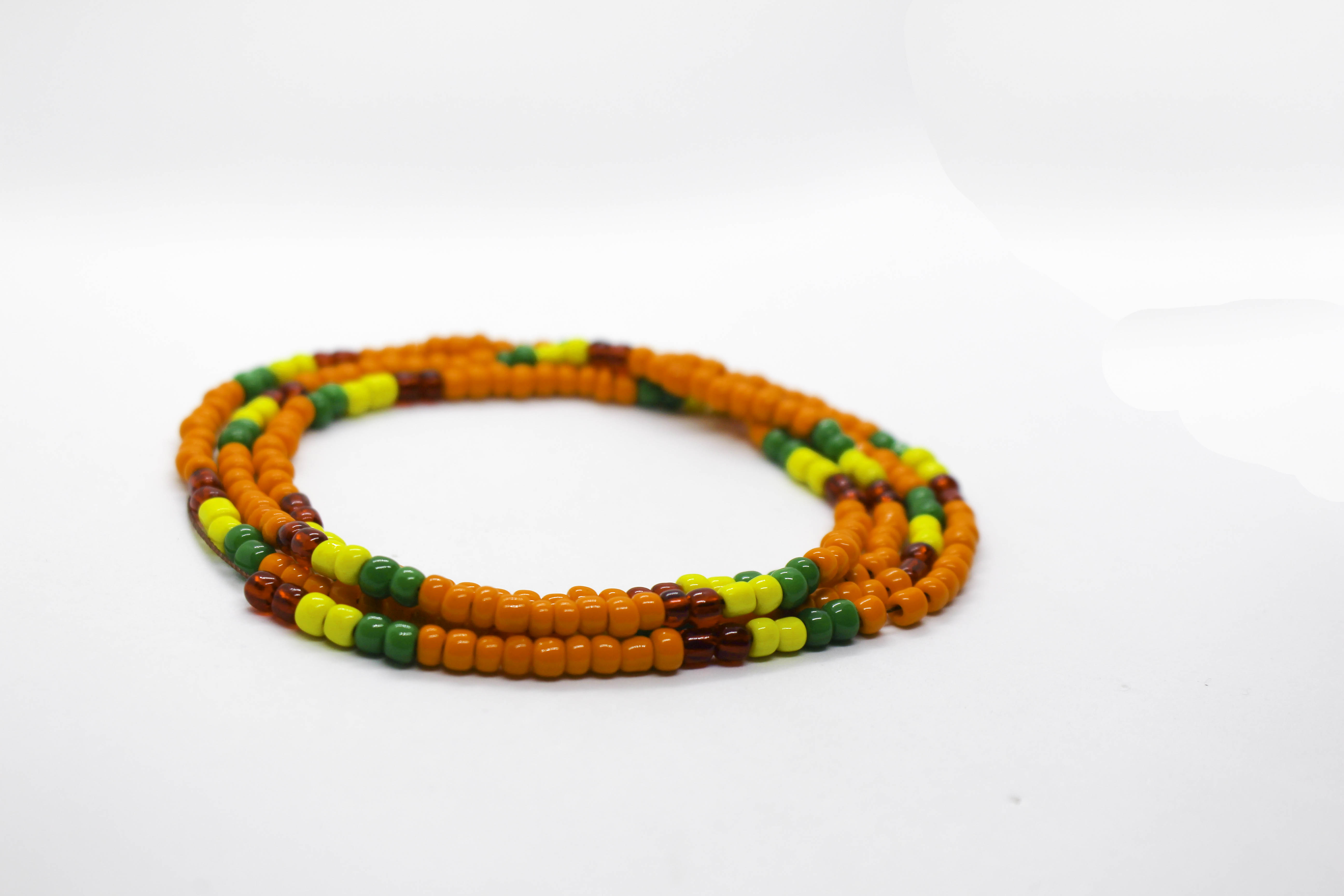 Orange Rasta Permanent Waist Beads